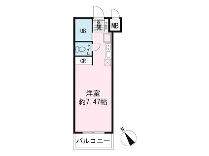 第3のぼりマンション(1K/5階)の間取り写真