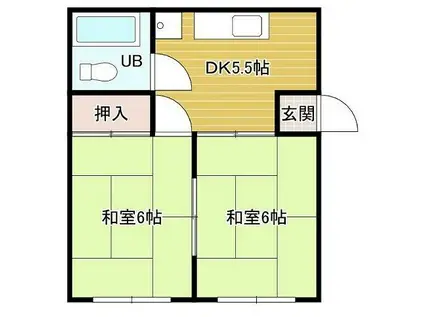 要IIマンション(2DK/4階)の間取り写真