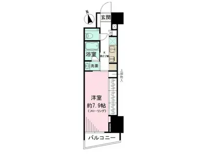 パークリュクス新宿御苑前MONO(1K/11階)の間取り写真