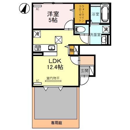 エクセレント上近江 B102(1LDK/1階)の間取り写真