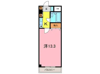 エスポ・アール高松(1K/3階)の間取り写真