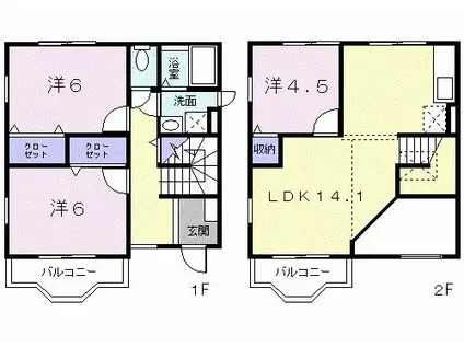 シャルマンK-1(3LDK/1階)の間取り写真