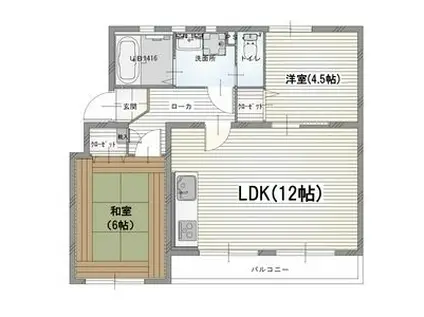 なるみグリーンコーポ(2LDK/1階)の間取り写真