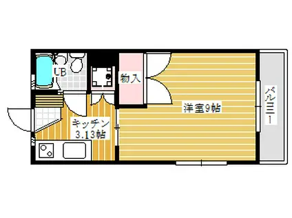 パルデンス藤井(1K/2階)の間取り写真