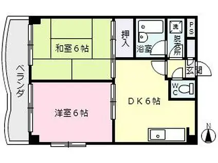 ひばりロイヤルマンション(3DK/1階)の間取り写真