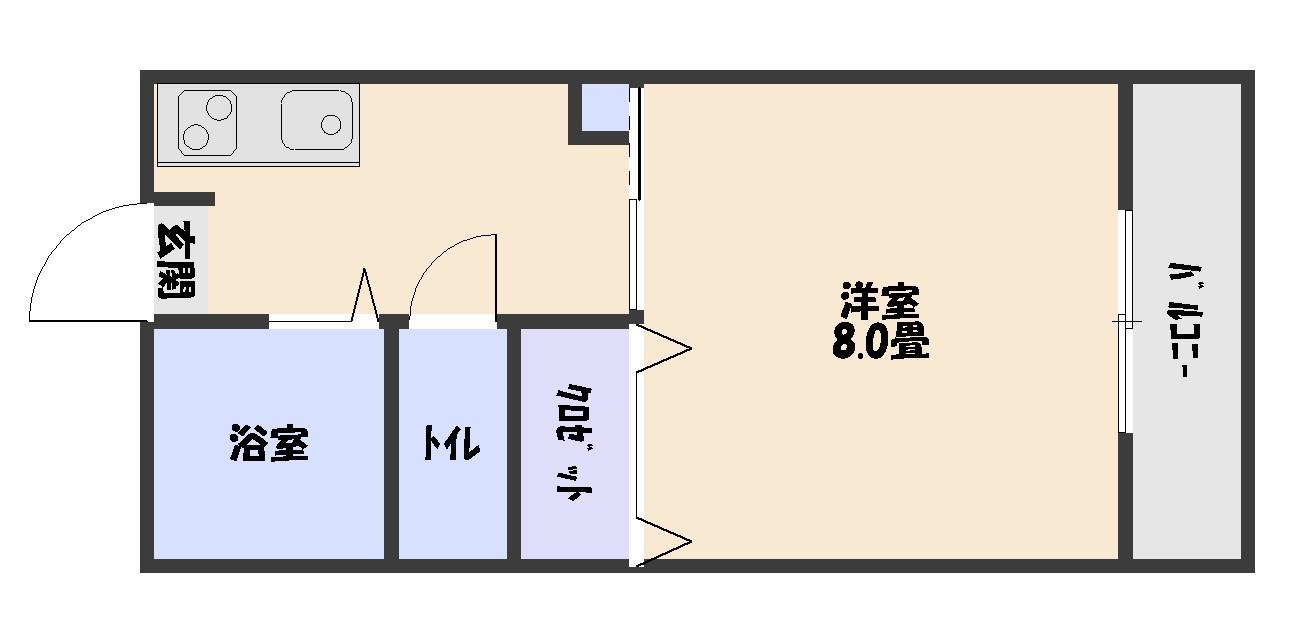 ハイツフレンドリー(1K/1階)の間取り写真