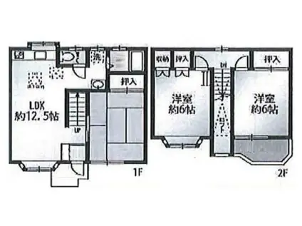 エメラルドハイツ(3LDK/1階)の間取り写真