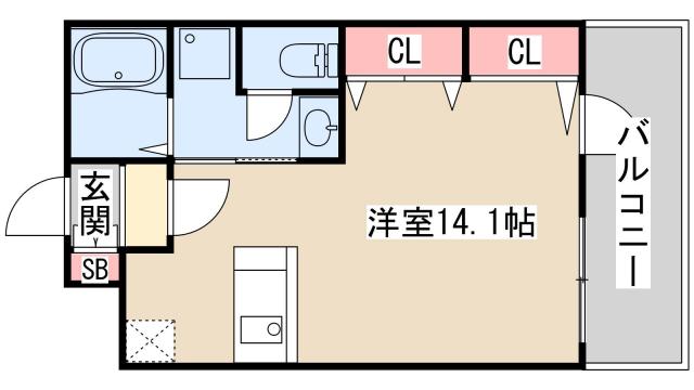 アドバンス神戸湊町(1K/3階)の間取り写真