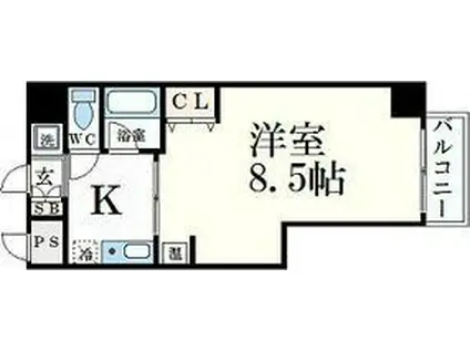 クレールメゾン(1K/7階)の間取り写真