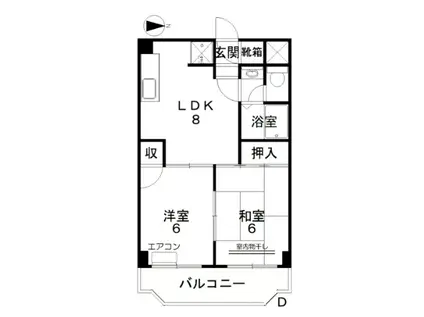 堂元ビル(2LDK/5階)の間取り写真