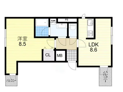 OSAKA FRONT(1LDK/2階)の間取り写真