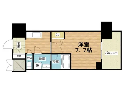 SPLENDIDE NAMBAIII(1K/8階)の間取り写真