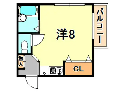 YS WORLD(ワンルーム/1階)の間取り写真