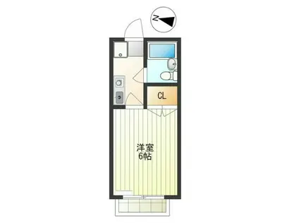 ルエ・シャンブル(1K/1階)の間取り写真