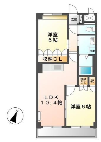 ロジュモ(2LDK/3階)の間取り写真