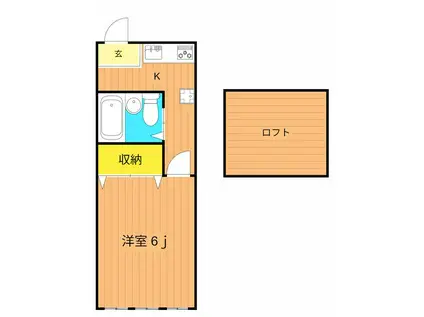 ウイング古屋(1K/2階)の間取り写真