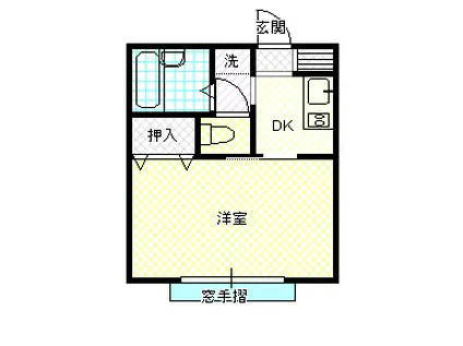 ＪＲ山口線 上郷駅 徒歩8分 2階建 築31年(1K/2階)の間取り写真