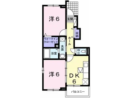 アップルトーン(2DK/1階)の間取り写真