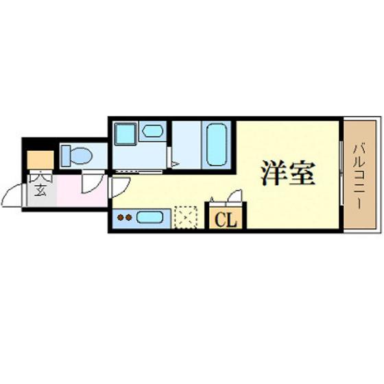 月光東蟹屋(ワンルーム/8階)の間取り写真