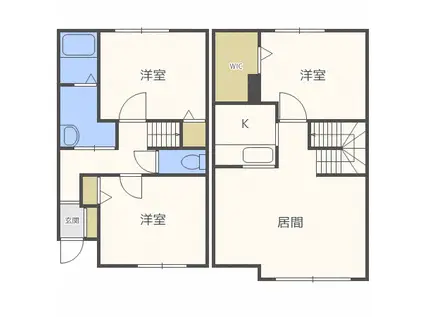 グリーンヒル山の手(3LDK/1階)の間取り写真