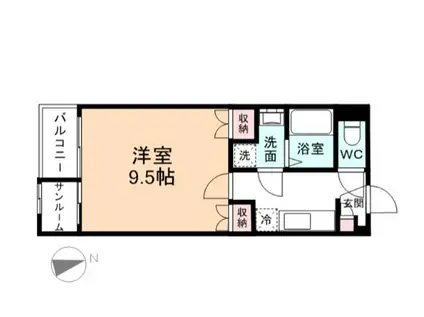 メゾンK& IX(1K/2階)の間取り写真