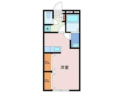 LA CHIC TERACE(ワンルーム/2階)の間取り写真