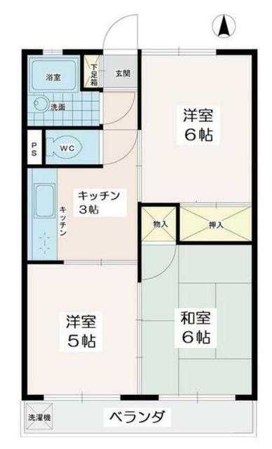 サンハイツ多摩(3K/3階)の間取り写真