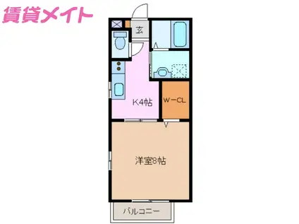 ATHLETE(1K/2階)の間取り写真