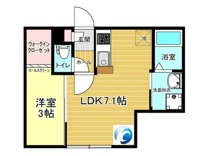 BASE(1DK/4階)の間取り写真