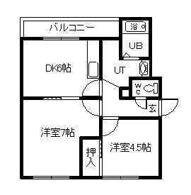 秋月マンション(2DK/3階)の間取り写真