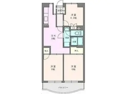 ボヌール秦野I(3DK/3階)の間取り写真