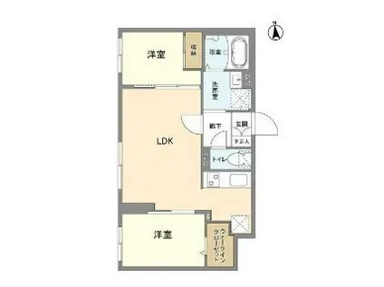 ウェルスクエア高円寺(2LDK/2階)の間取り写真