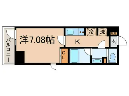 タスキプライムテラス後楽園(1K/3階)の間取り写真