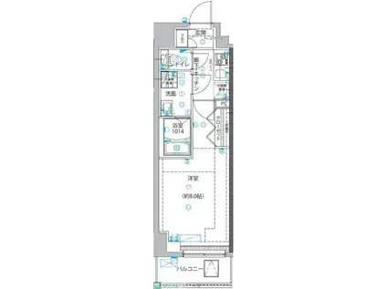 ユリカロゼ五反野III(1K/2階)の間取り写真