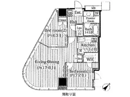マイタワーレジデンス(2LDK/11階)の間取り写真
