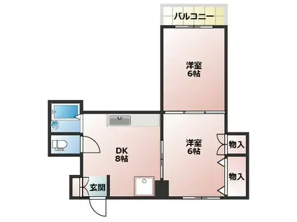 MAマンション(2DK/2階)の間取り写真