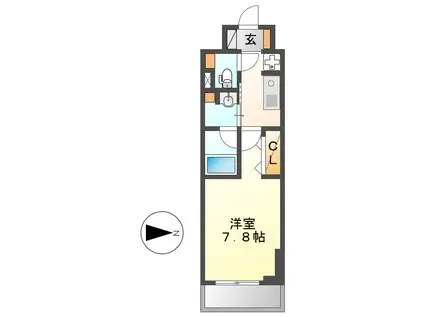 パークアクシス新栄(1K/15階)の間取り写真