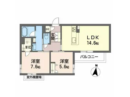 シャーメゾン バードヒルズ(2LDK/3階)の間取り写真