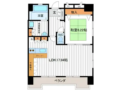 東北新幹線 郡山駅(福島) バス乗車時間：20分 最寄りバス停で下車 徒歩1分 7階建 築23年(1LDK/2階)の間取り写真