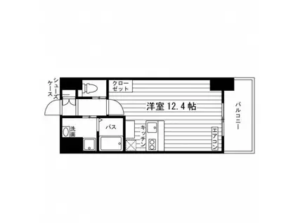 パークサイド加治屋町(ワンルーム/6階)の間取り写真