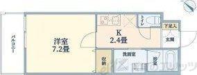 ウェルスクエア高槻(1K/4階)の間取り写真