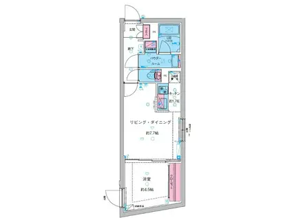 ジェノヴィア池袋(1LDK/1階)の間取り写真