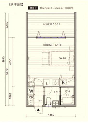 PARASOL APARTMENT A棟(ワンルーム/2階)の間取り写真