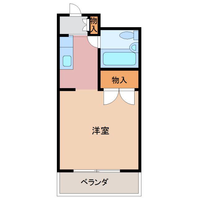 第二ビューハイツ兄山(1K/5階)の間取り写真