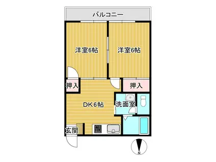 リバーサイド押入A(2DK/2階)の間取り写真