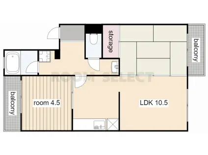 メゾン京命(2LDK/3階)の間取り写真