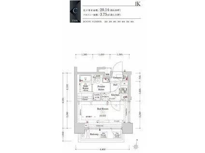 OMNIA横濱阪東橋(1K/5階)の間取り写真