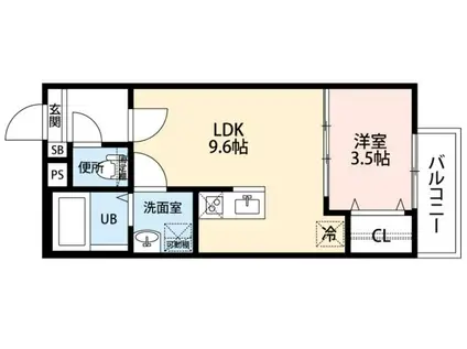 ラポート日比野(1LDK/2階)の間取り写真