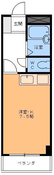 岡崎第8ビル(ワンルーム/2階)の間取り写真