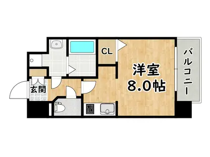 レークス新大阪ウエスト(1K/2階)の間取り写真